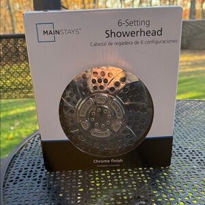 Mainstays Chrome Finish 6-Setting Showerhead